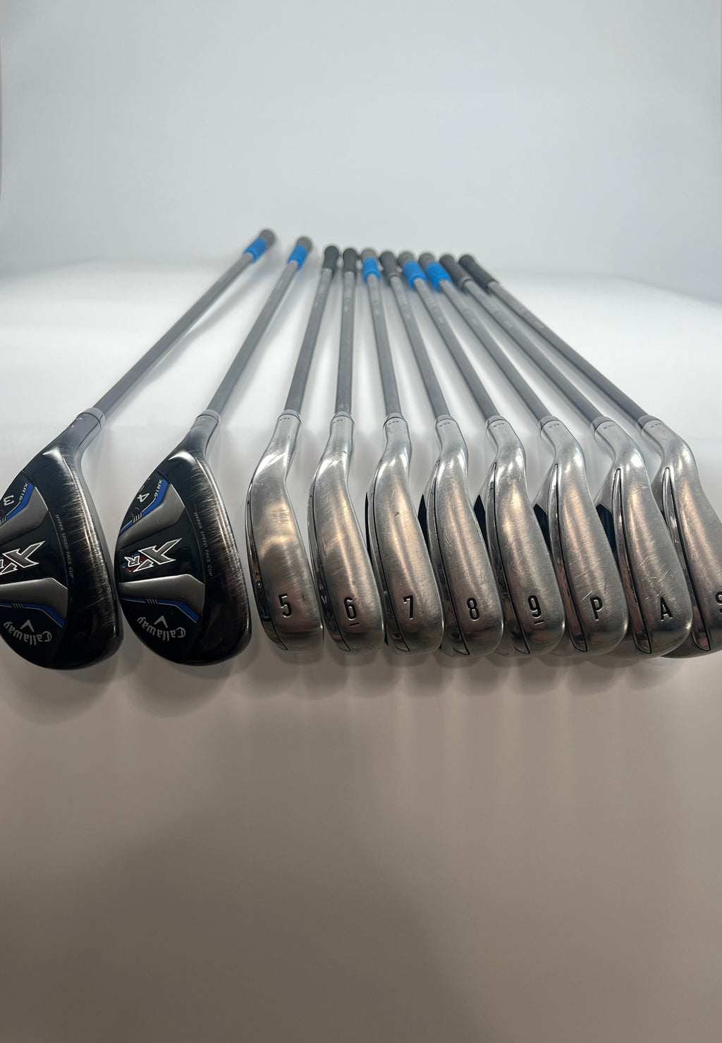 Callaway XR OS Combo Iron Set 3H,4H,5-PW,GW,SW Senior Flex LH +0.25"